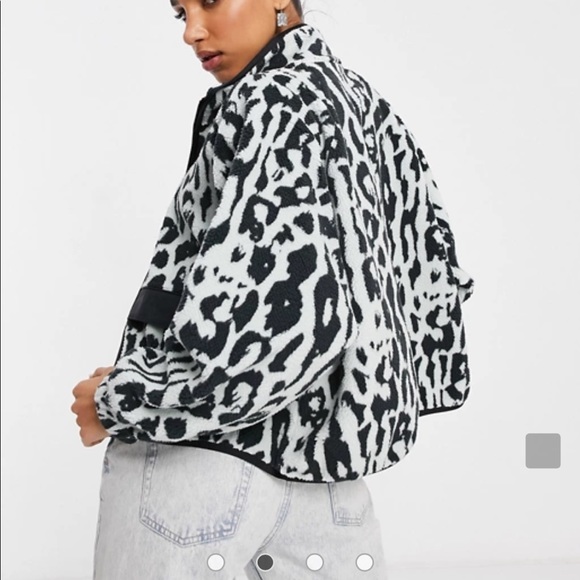Nike Leopard Sherpa Jacket Animal Print 